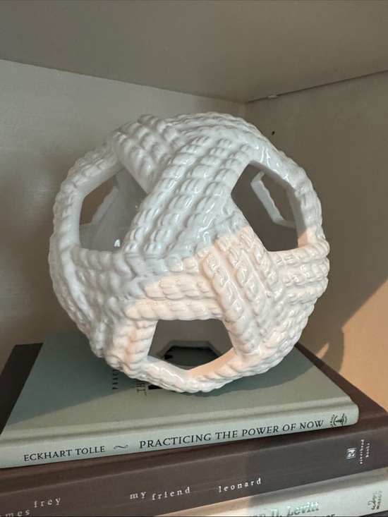 Other - White Ceramic Rope Orb Accent